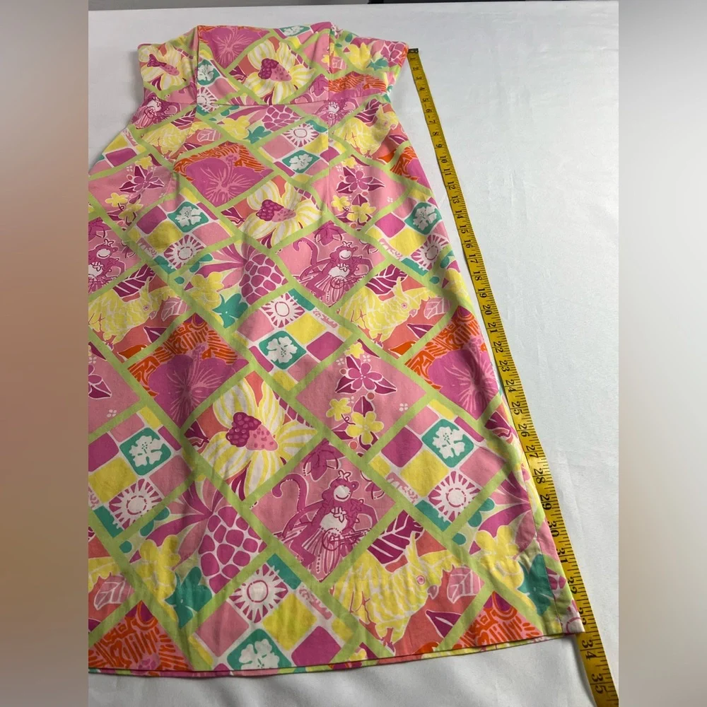 Lilly Pulitzer Patchwork Rock Hula Monkey Strapless Vacation Resort Beach Dress - Picture 7 of 10